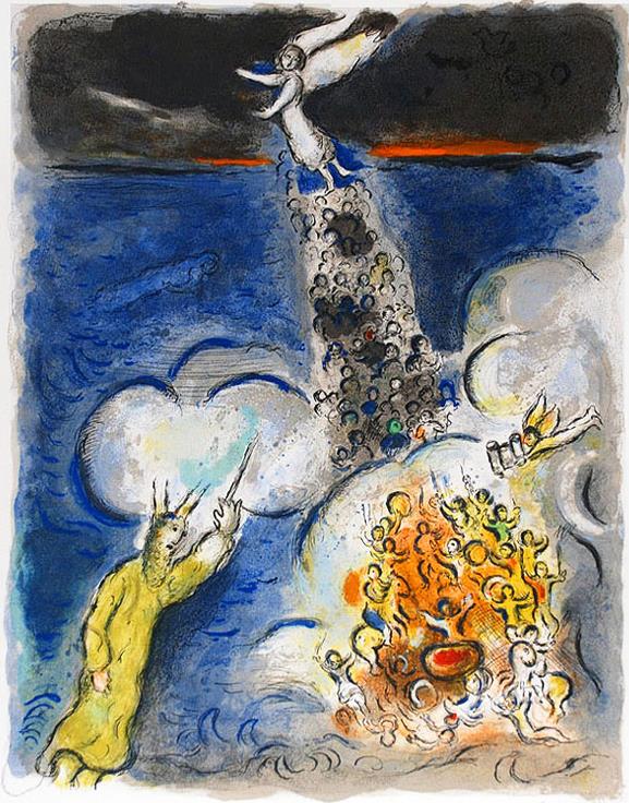 Le train a traversé la mer Rouge de Exodus contemporain Marc Chagall Peintures à l'huile